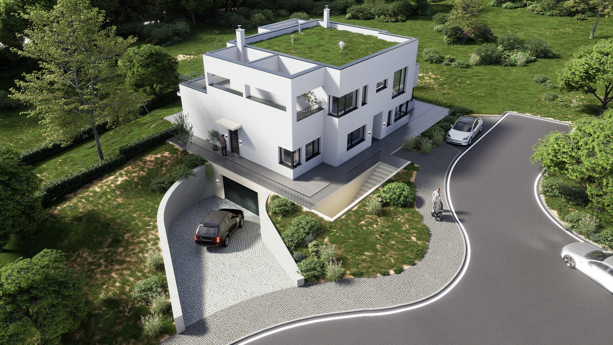 Exteriérová vizualizace bytového projektu Rezidence Verde